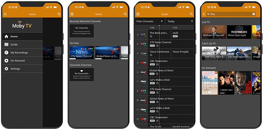 Moby TV streaming on multiple devices